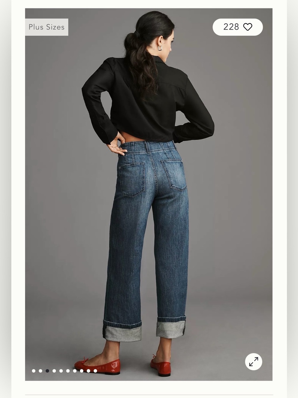 ANTHROPOLOGIE Pilcro The Maisy Relaxed Cuff Mid-Rise Straight-Leg Jeans